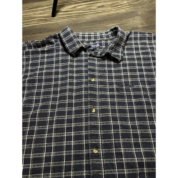 VINTAGE Big Dogs Shirt Mens 2XL XXL Blue Plaid 100% Cotton Button Up Pocket - Picture 2 of 6